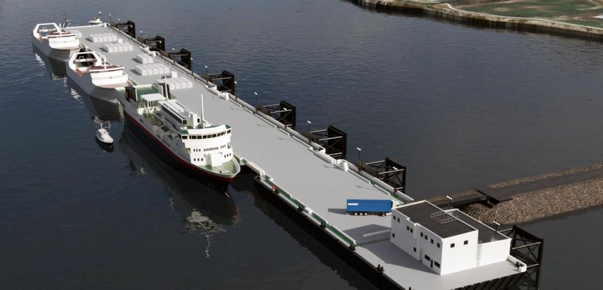 Otra vistas del futuro muelle de Malvinas