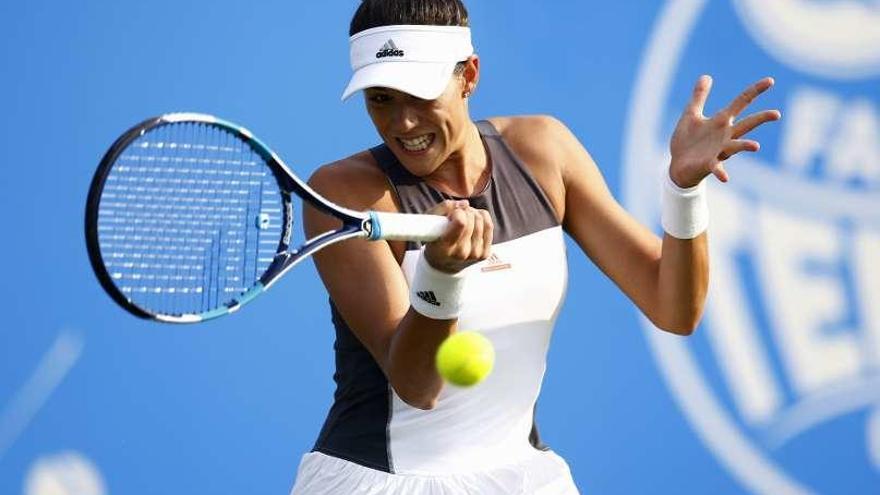 Muguruza, durante su partido de ayer.