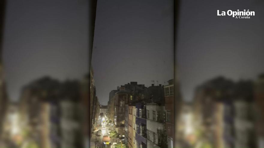 Así cayó la tormenta sobre A Coruña