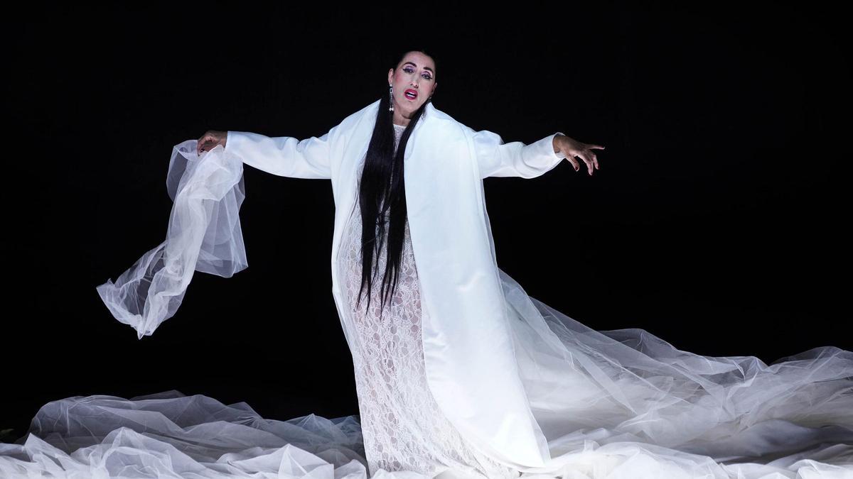 Rossy de Palma, en un instante de 'La voz humana / Silencio / La espera'.