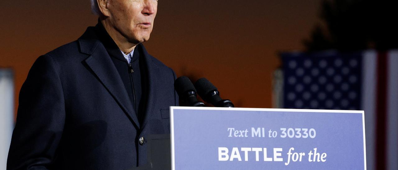 Democratic U.S. presidential nominee Joe Biden at a mobilization event in Detroit