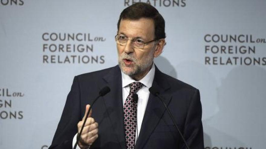 Rajoy en su intervención en el Council on Foreign Relations.