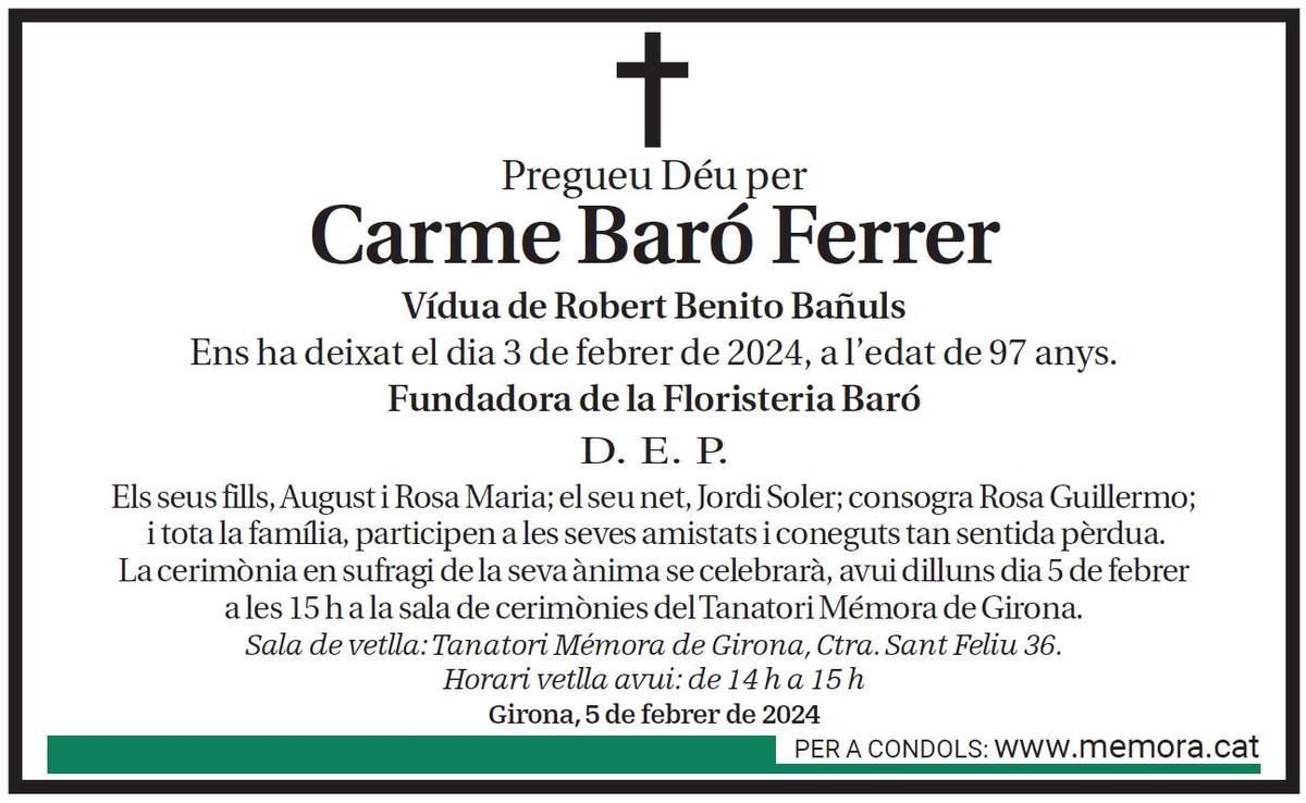 Carme Baró Ferrer.