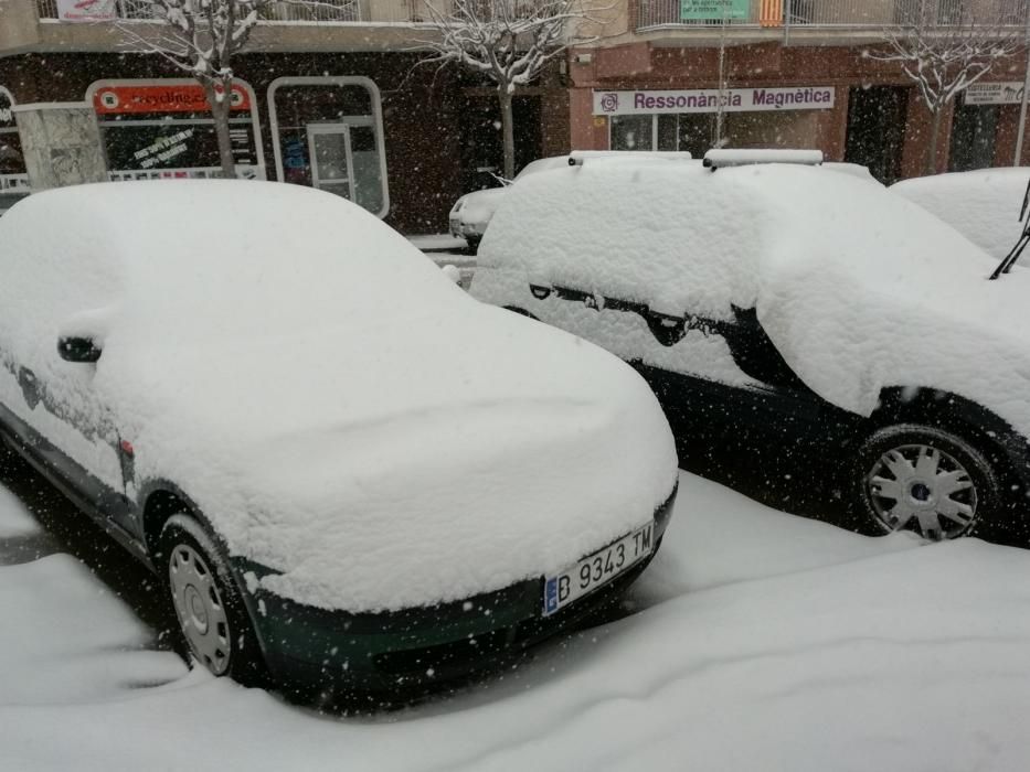 Els efectes de la nevada a Berga