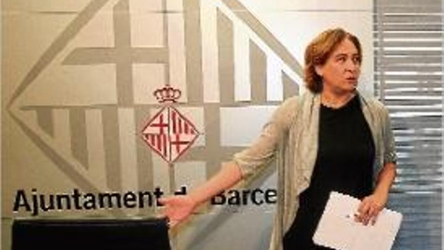 L&#039;alcaldessa de Barcelona, Ada Colau, abans d&#039;anunciar la moratòria.