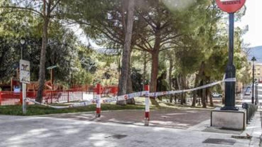 Parque cerrado en Alcoy como medida preventiva.