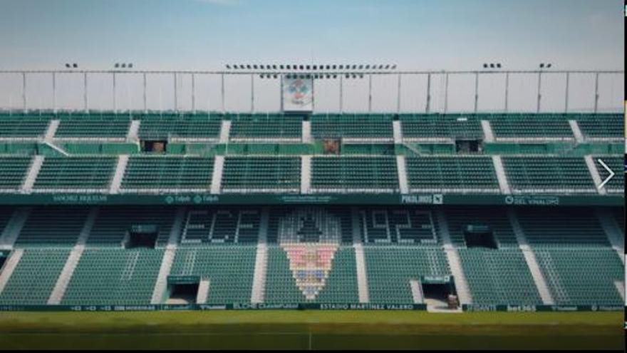 El estadio Martínez Valero, en una imagen del video