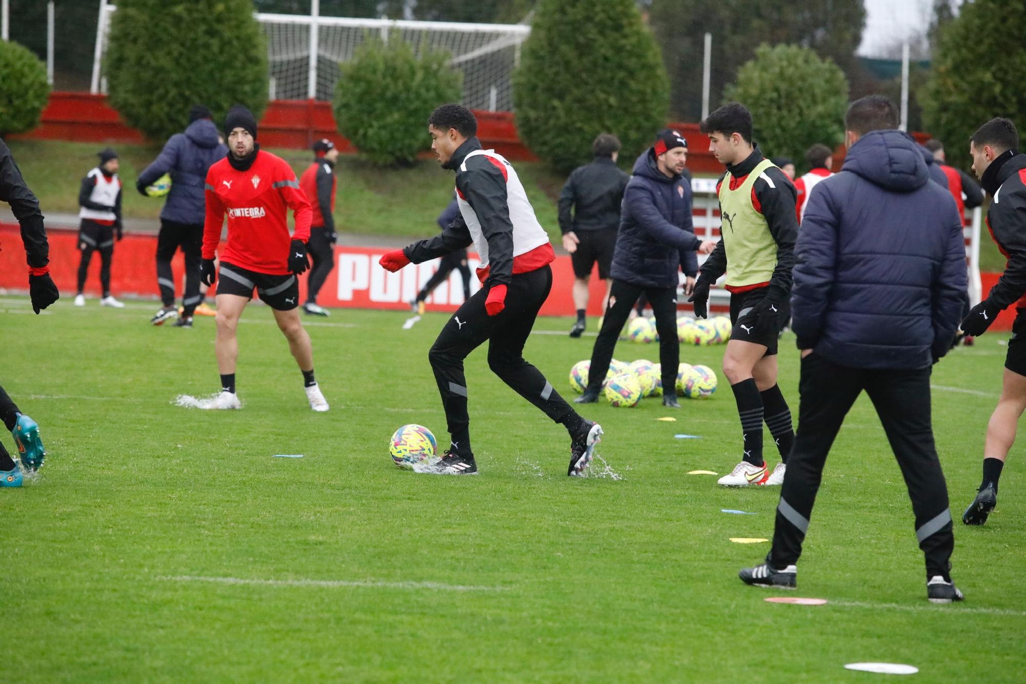 En imágenes: Entrenamiento del Sporting en Mareo