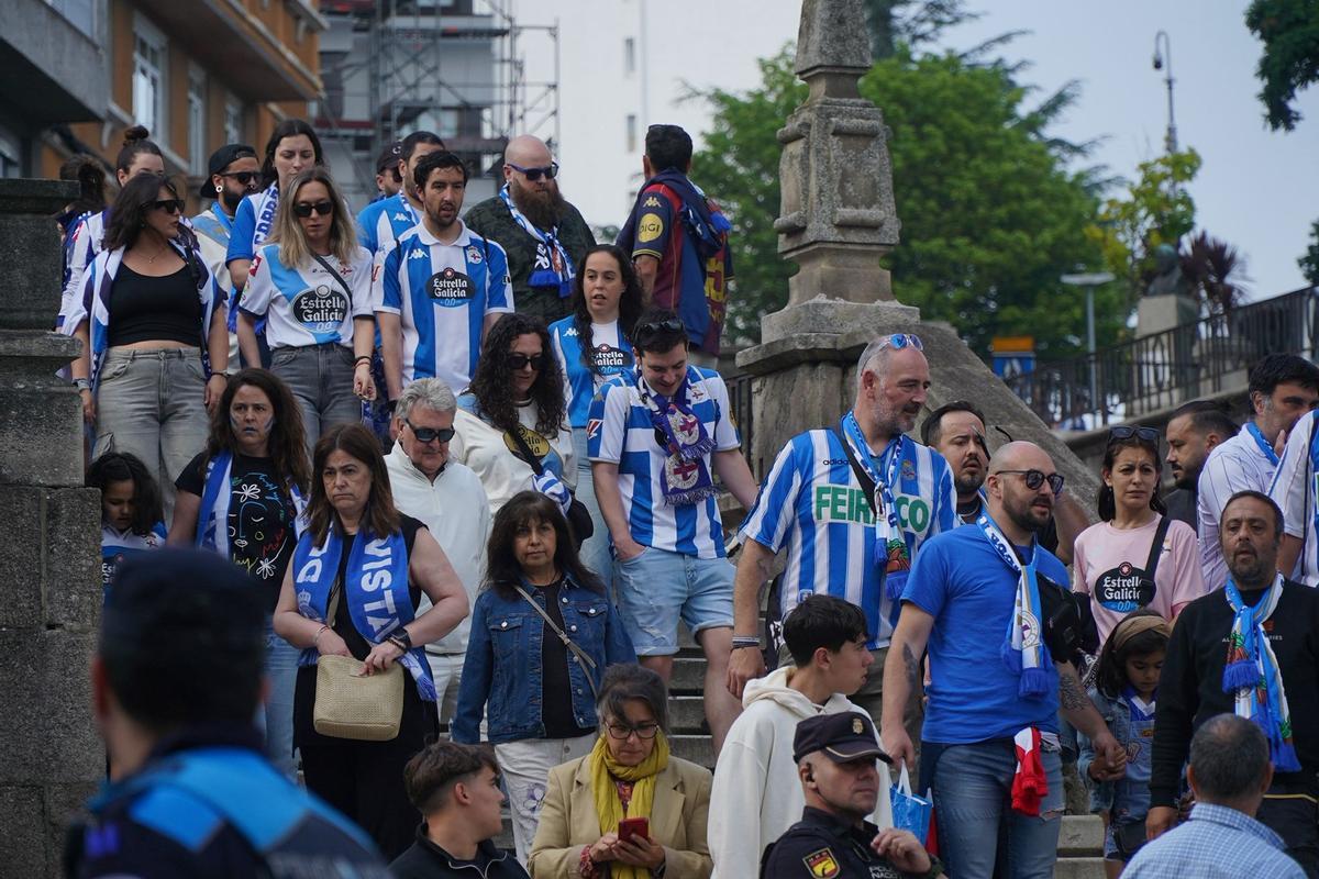 Recibimiento institucional al Deportivo en María Pita