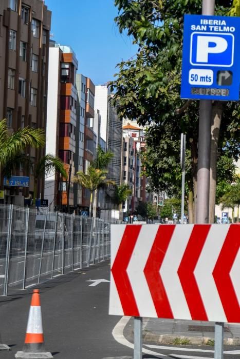 Obras de la MetroGuagua en la calle Venegas