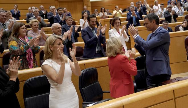 El cara a cara entre Sánchez y Feijóo en el Senado, en imágenes