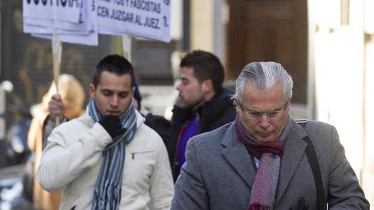 El juez Garzón, a su llegada al Tribunal Supremo, el pasado 8 de febrero.