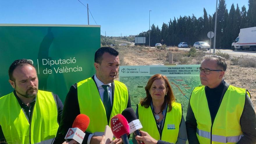 Vicent Mompó visita las obras de desdoblamiento de la CV-370 entre Manises y Riba-Roja de Túria