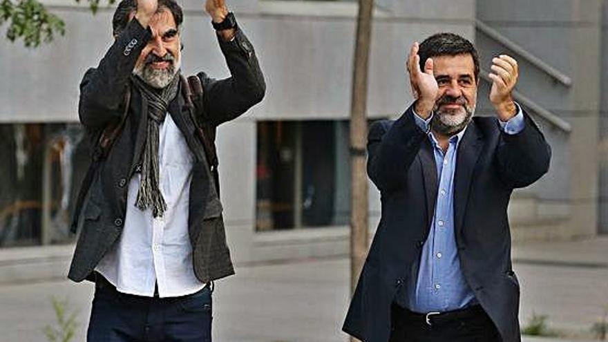 Jordi Cuixart i Jordi Sànchez, anant a declarar a l&#039;Audiència Nacional