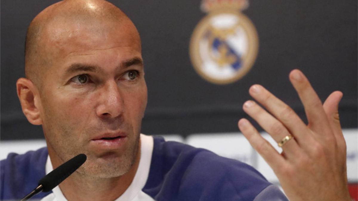 Zinedine Zidane, entrenador del Real Madrid, en rueda de prensa