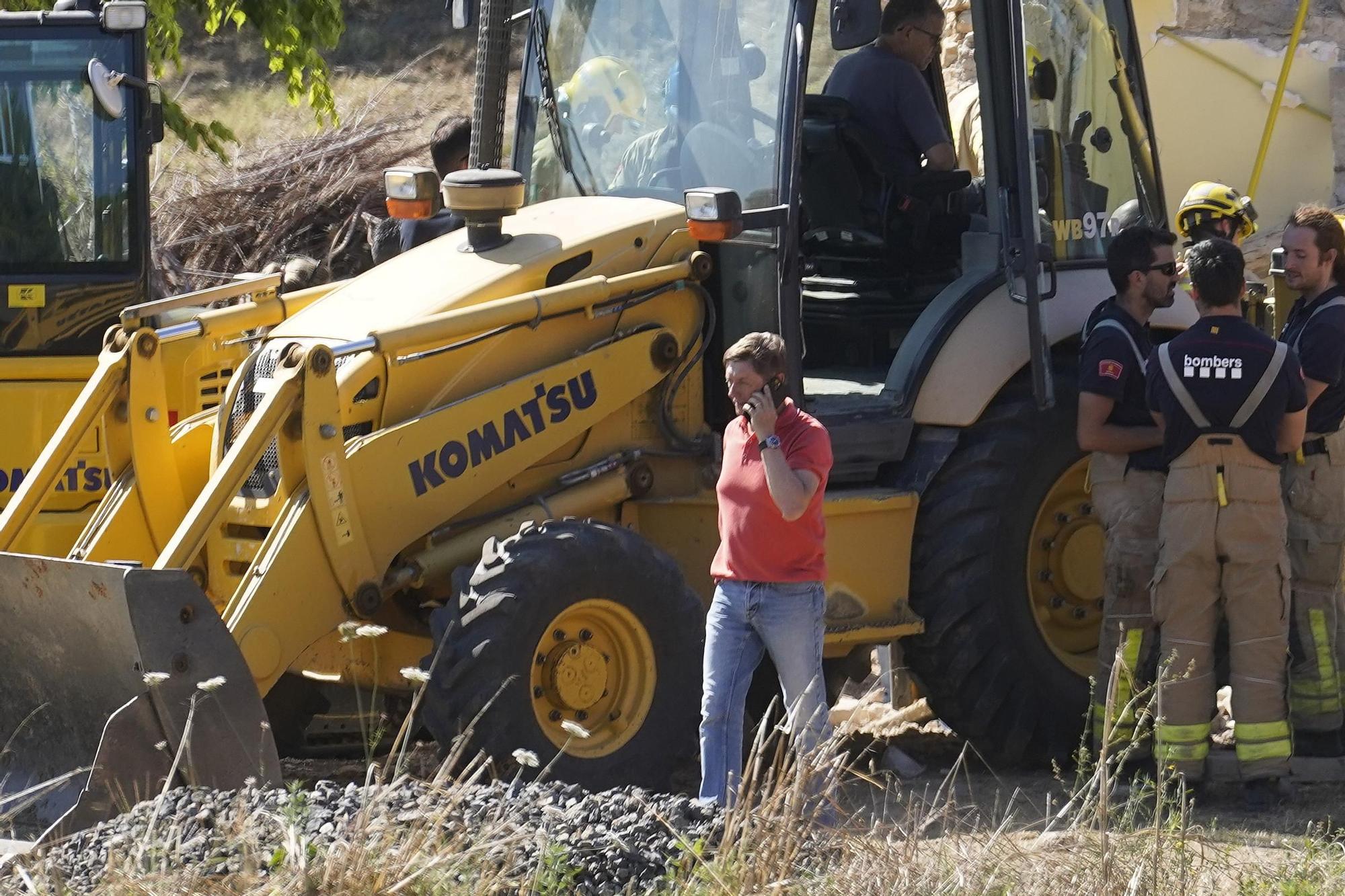 The moment of the worker's rescue in Caldes de Malavella