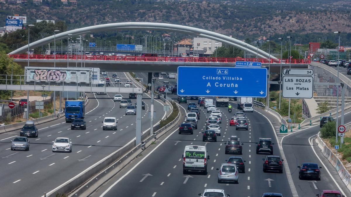 Tráfico en la A6 durante la opreración del 1 de agosto.