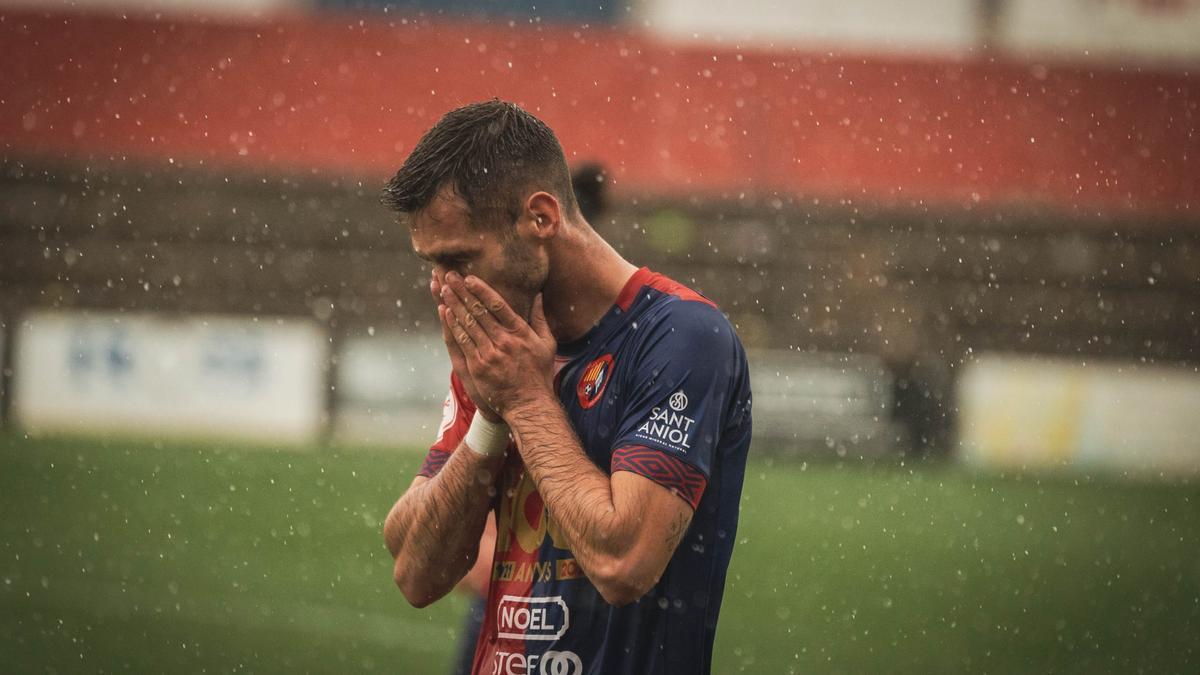 Oriol Ayala en el partit davant el Lleida