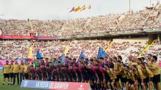 El Barça celebra a los campeones de la Eurocopa