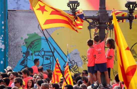 La manifestació de la Diada omple la Diagonal