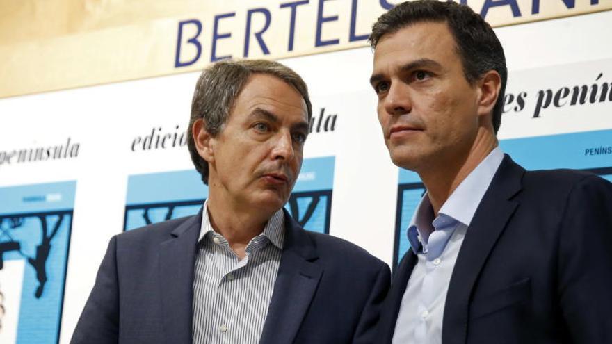 Zapatero, junto a Pedro Sánchez.