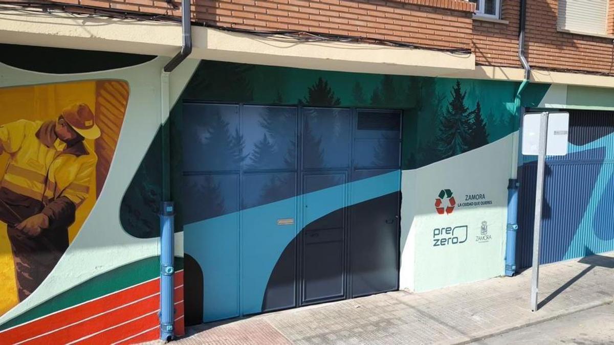 Mural del cantón del servicio de limpieza, en Pinilla