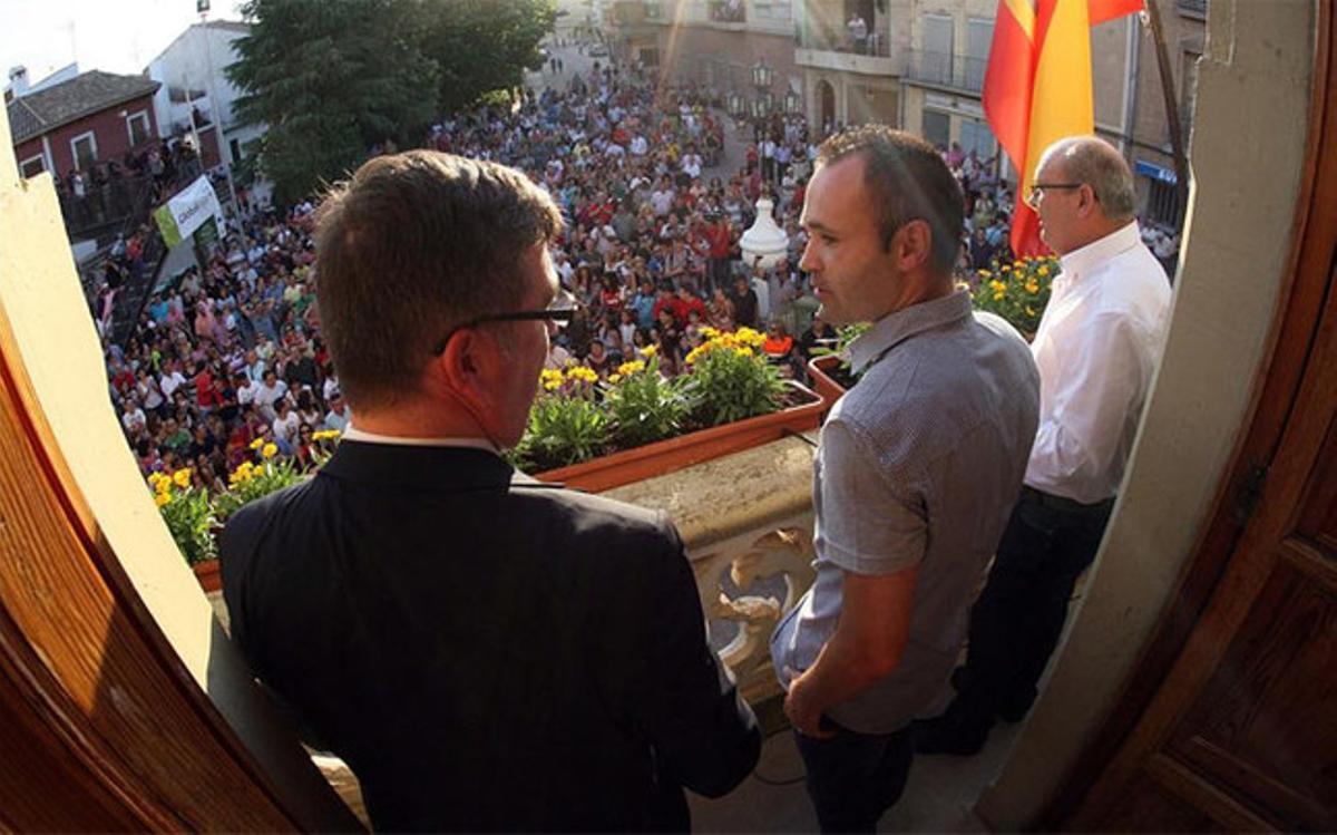 Iniesta, durante un acto en Fuentealbilla