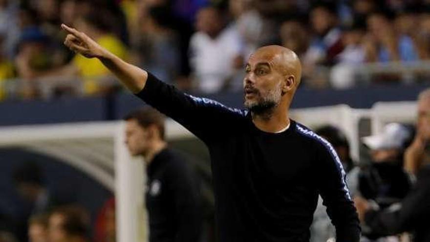 Guardiola, en Chicago durante el amistoso contra el Dortmund.