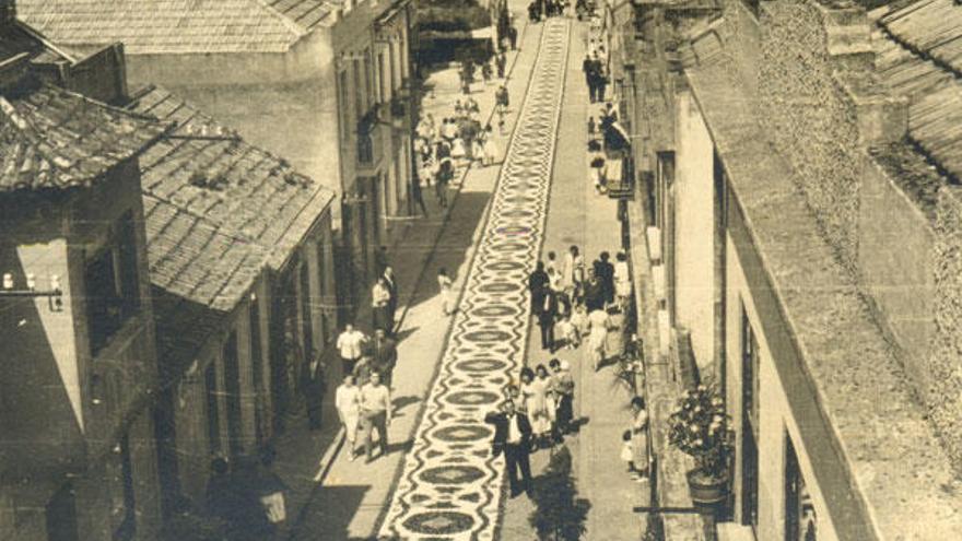 Alfombra de flores en la calle Asturias.  // FDV