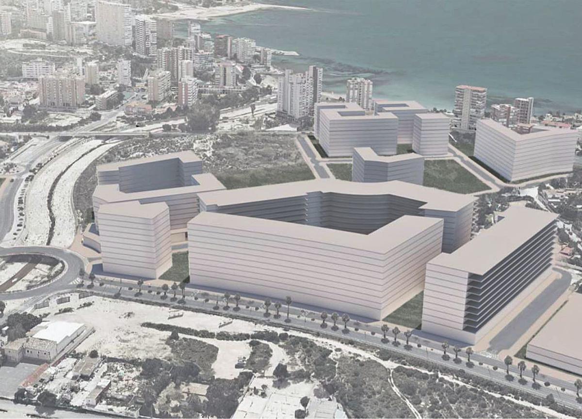 Representación de la actual propuesta de edificación para la Albufereta realizada por las empresas Aliseda, Culmia y TAMA Studio. | INFORMACIÓN
