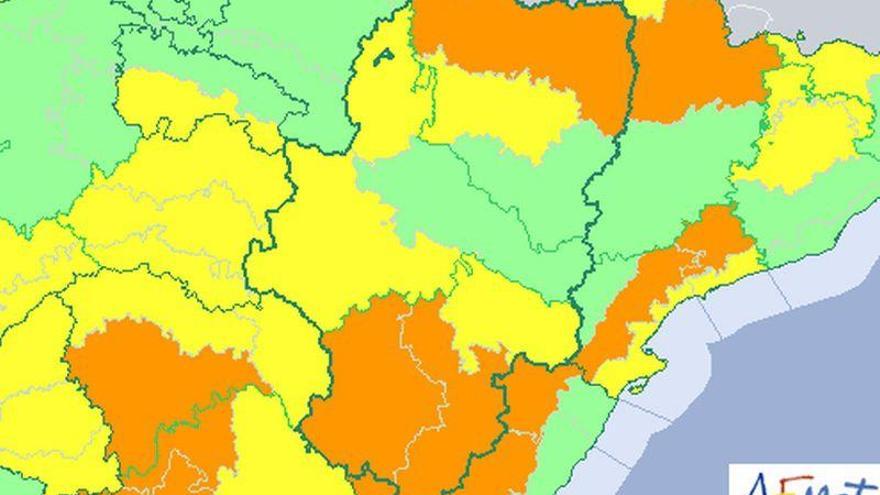 Se eleva a naranja la alerta por nieve en Aragón y se amplían las zonas afectadas