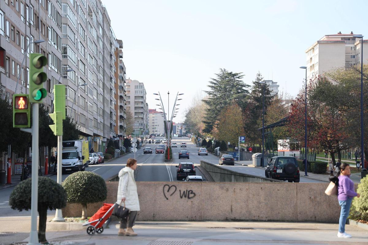 Vista general de la avenida de Castelao, en Coia.