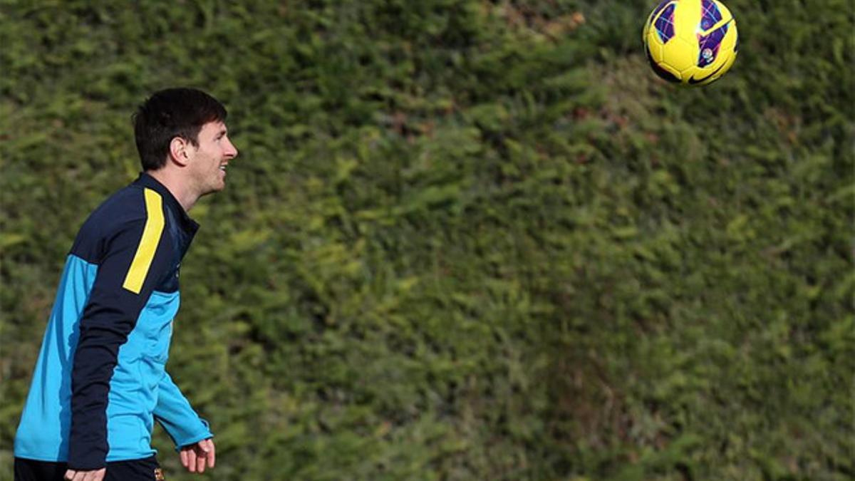 Messi, en un entreno