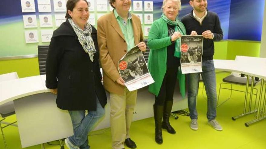 Anxos Riveiro, Javier Jurado, Margarita Guerra y Adrián Silva en la presentación de la zarzuela.  // G. S.