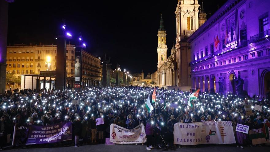 La marea feminista inunda Zaragoza: &quot;Es increíble que en 2024 haya que pedir igualdad&quot;