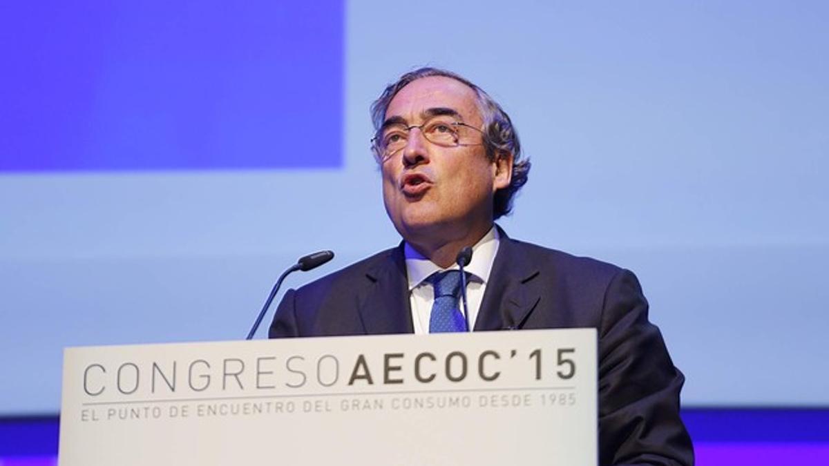 Juan Rosell, durante su intervención en el congreso de Aecoc.