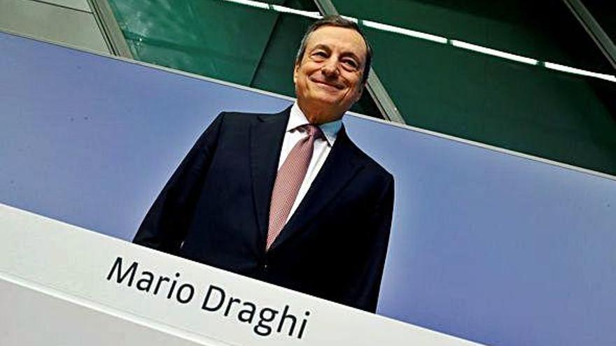 El presidente del BCE, Mario Draghi, ayer en Frankfurt.