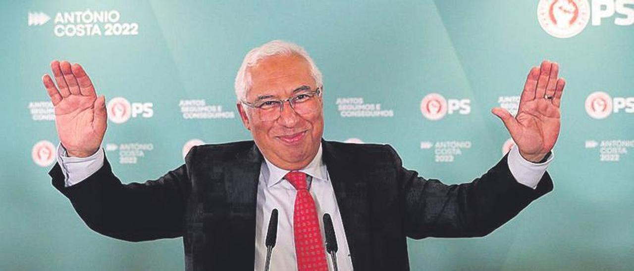 António Costa, el primer ministro portugués celebra la victoria.