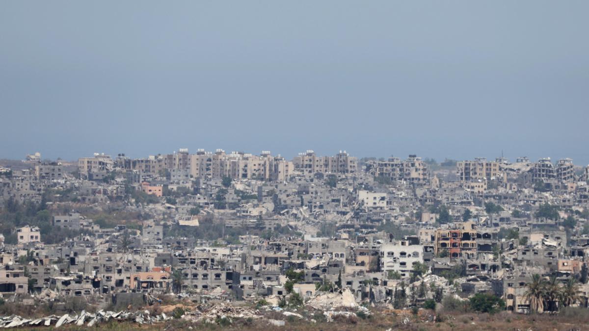 Destroyed buildings inside Gaza