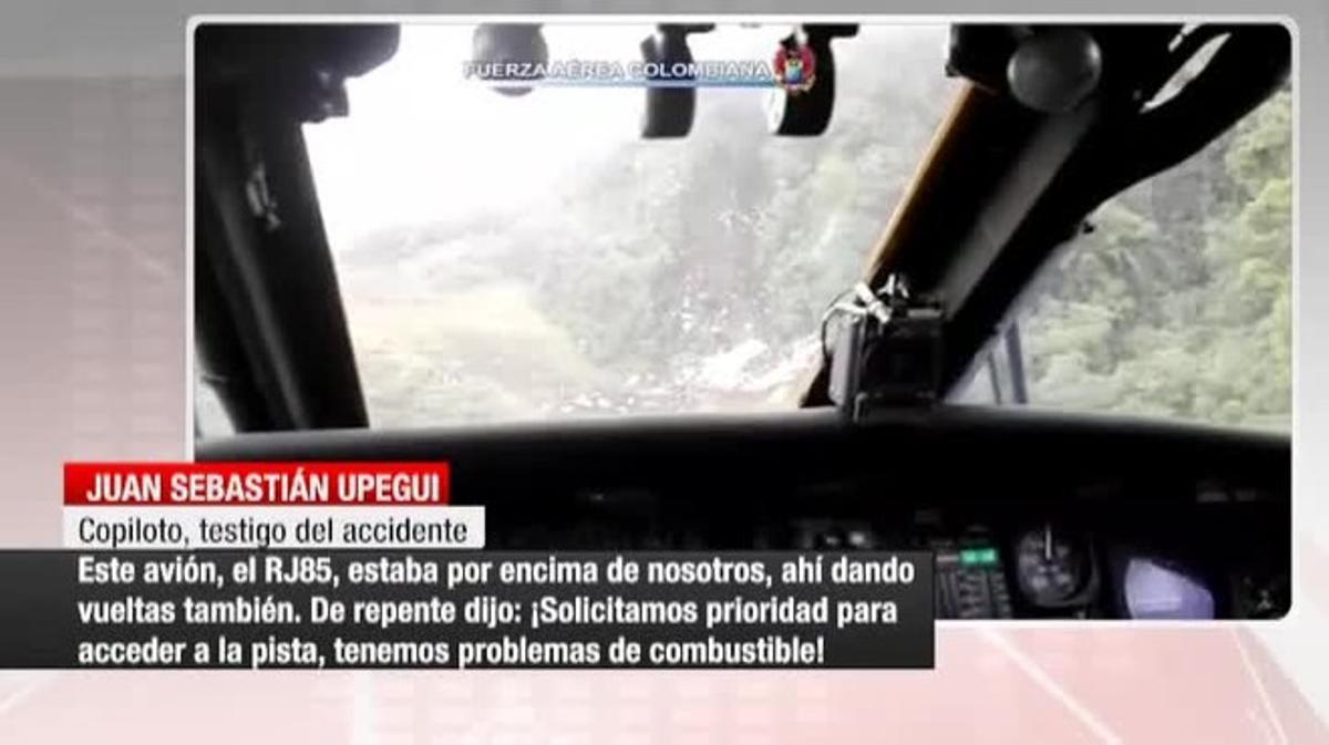 Juan Sebastián Upegui volava sota l’aparell sinistrat i va sentir tota la conversa de l’avió accidentat.