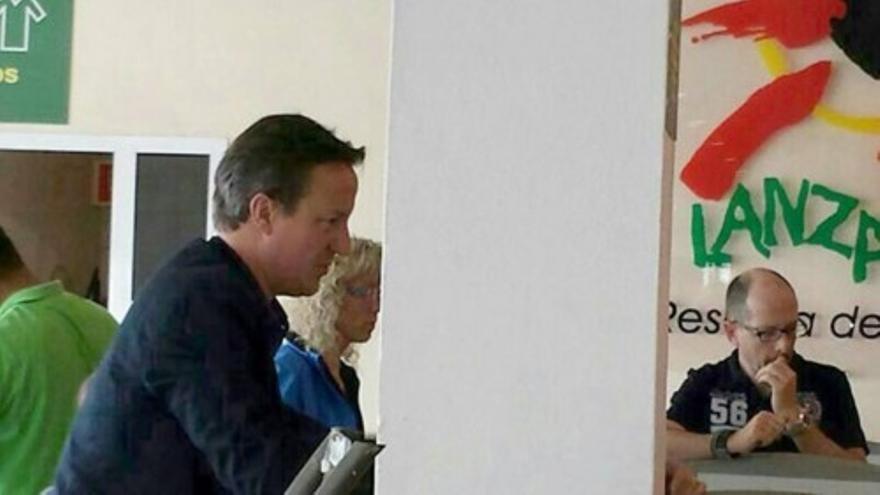 David Cameron y su familia, en Lanzarote