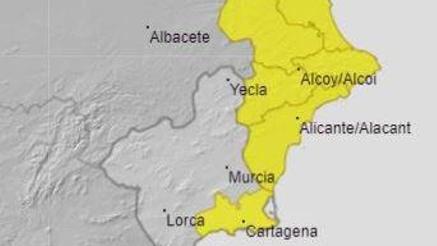 Aviso amarillo por lluvias hoy en la Región