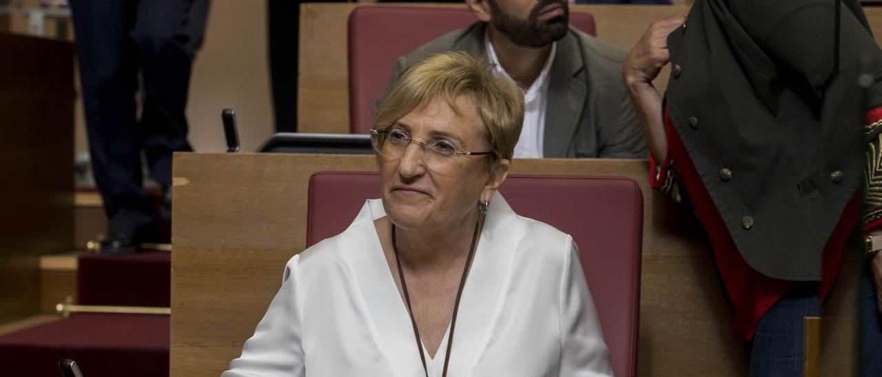 Ana Barceló desde su escaño como síndica del PSPV en las Corts.