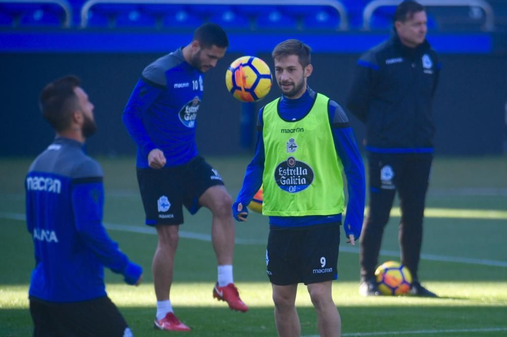 Última sesión del Deportivo antes de ir a Málaga