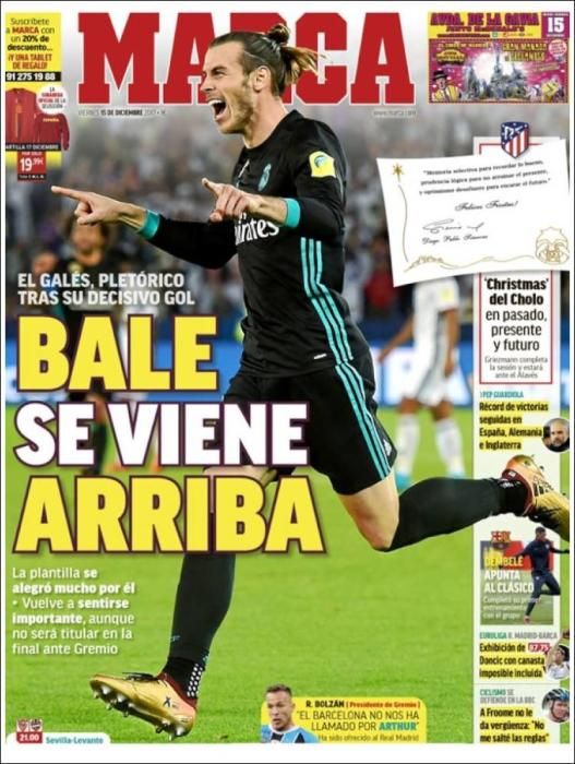 Portadas deportivas del viernes 15 de diciembre