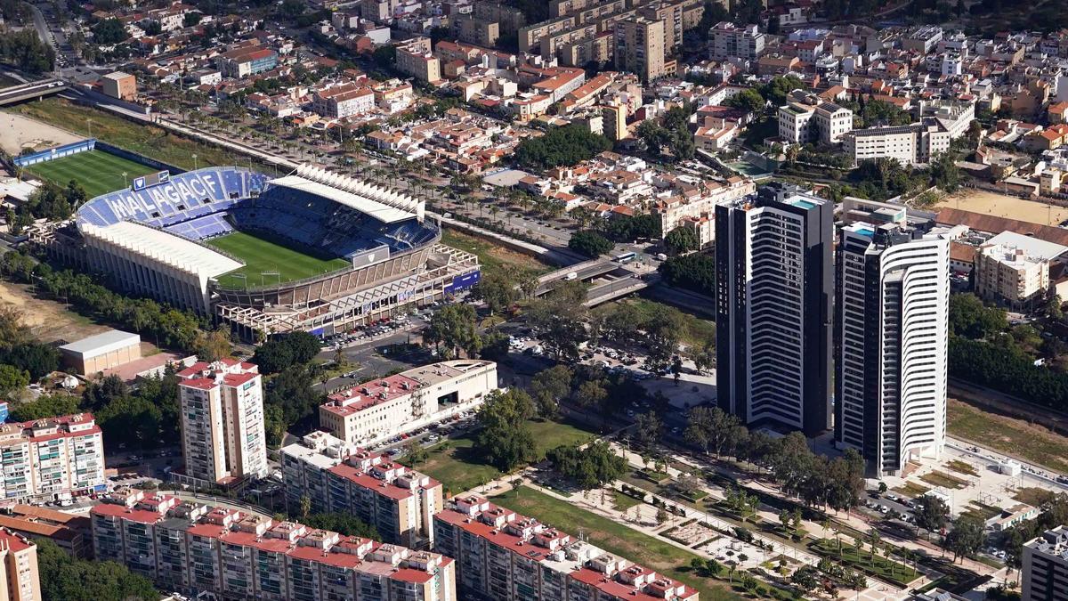 Vista aérea de la zona de Martiricos, Segalerva, Las Flores y San Miguel