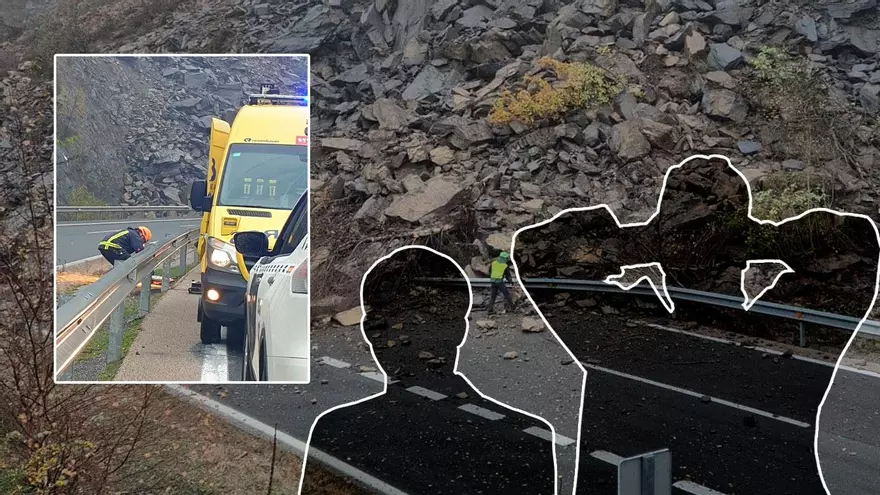 Habla el conductor que se dio de bruces con el argayo del Huerna y chocó contra el guardarraíl reventado: "Pudo ser muy gorda"