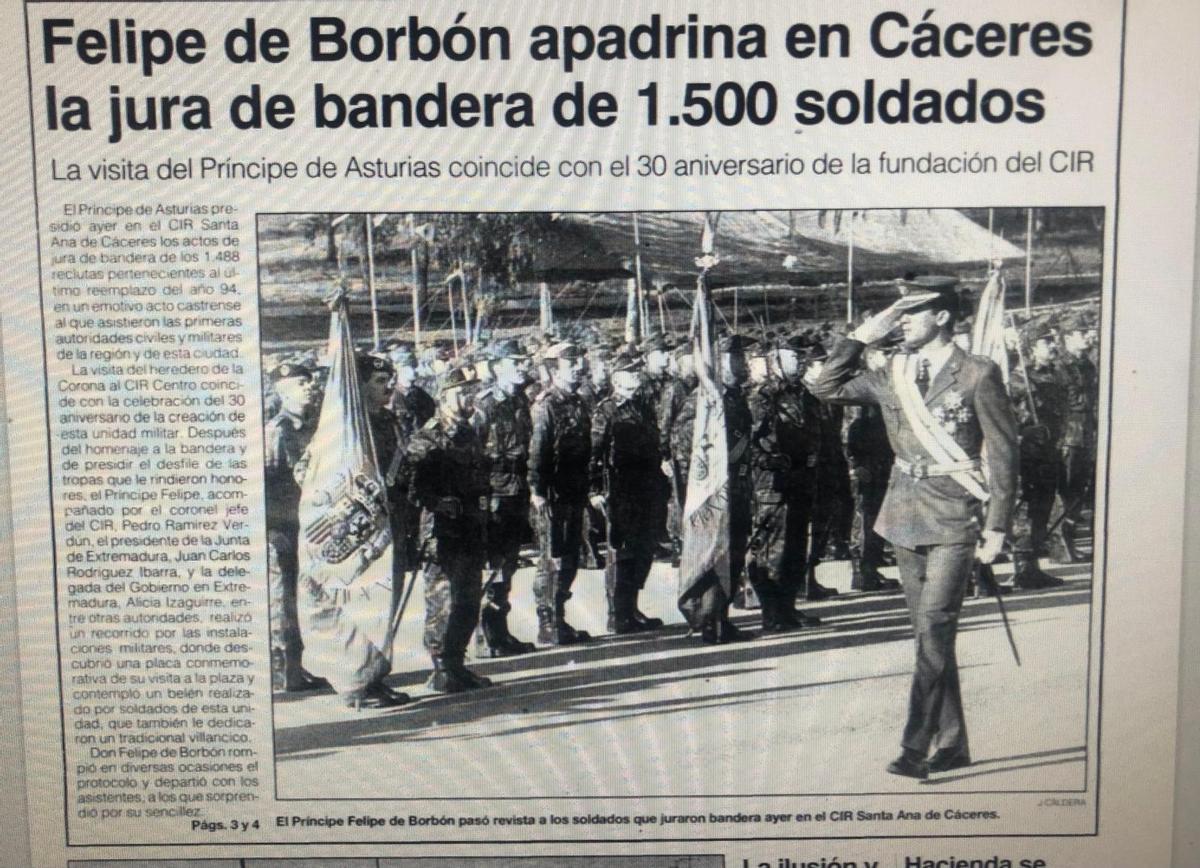 Portada de 1995 de El Periódico Extremadura.