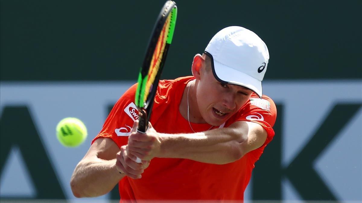 jcarmengol47287724 indian wells  california   march 09  alex de minaur of austr190312141105