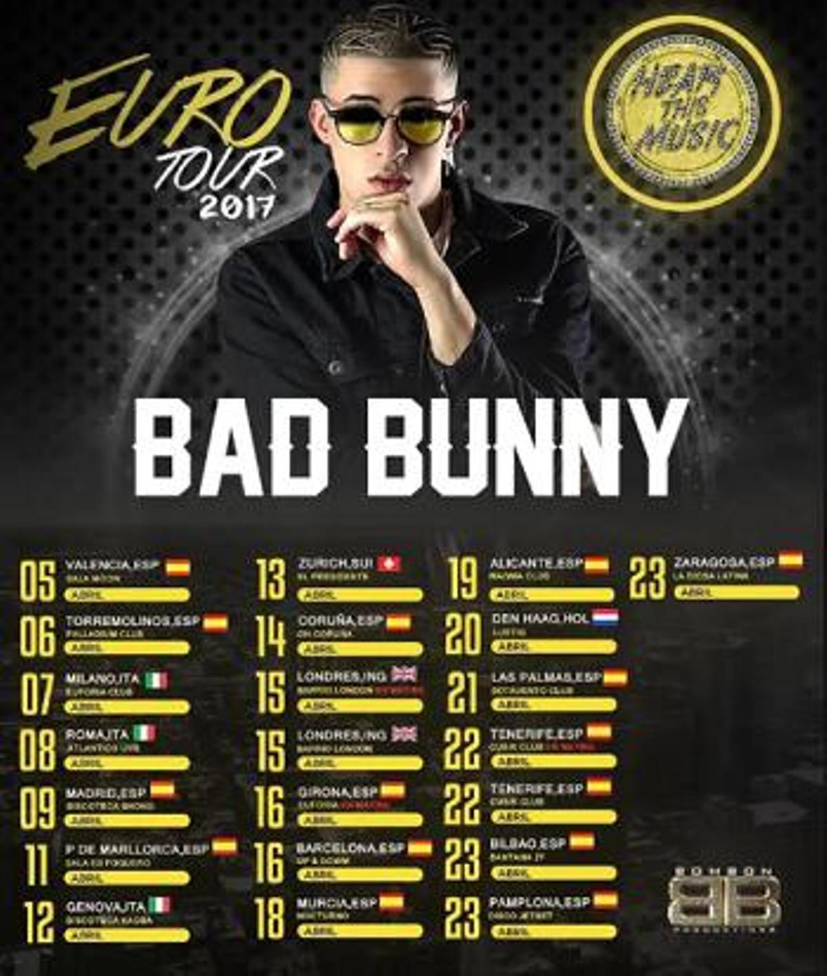Gira europea Bad Bunny en 2017